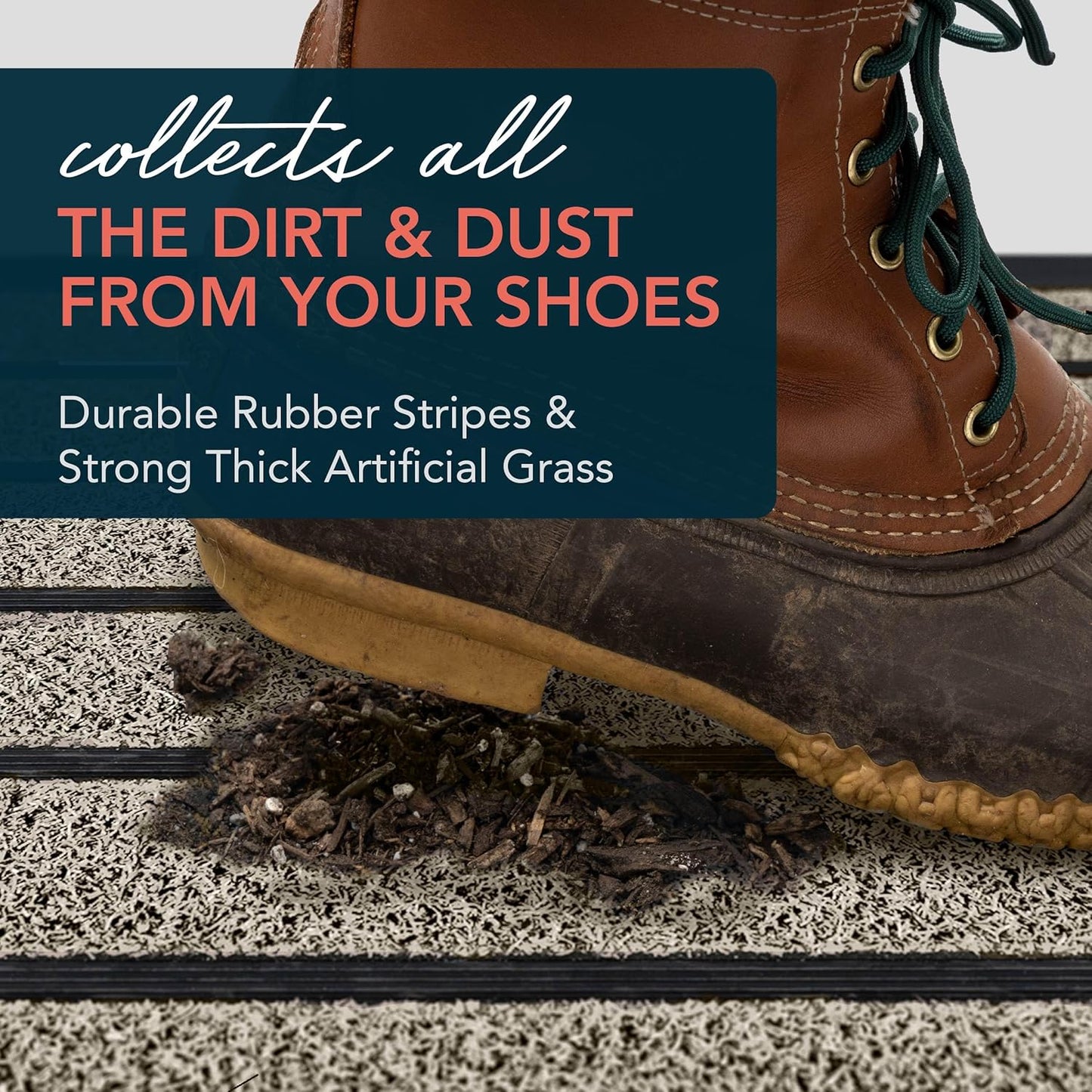 ubdyo Extra Durable Door Mat - Dirt Trapping Outdoor Welcome Mats - Non-Slip Outdoor Door Mats - Low Profile Front Door Mat - Indoor Doormat (47" x 32", Bright Beige)