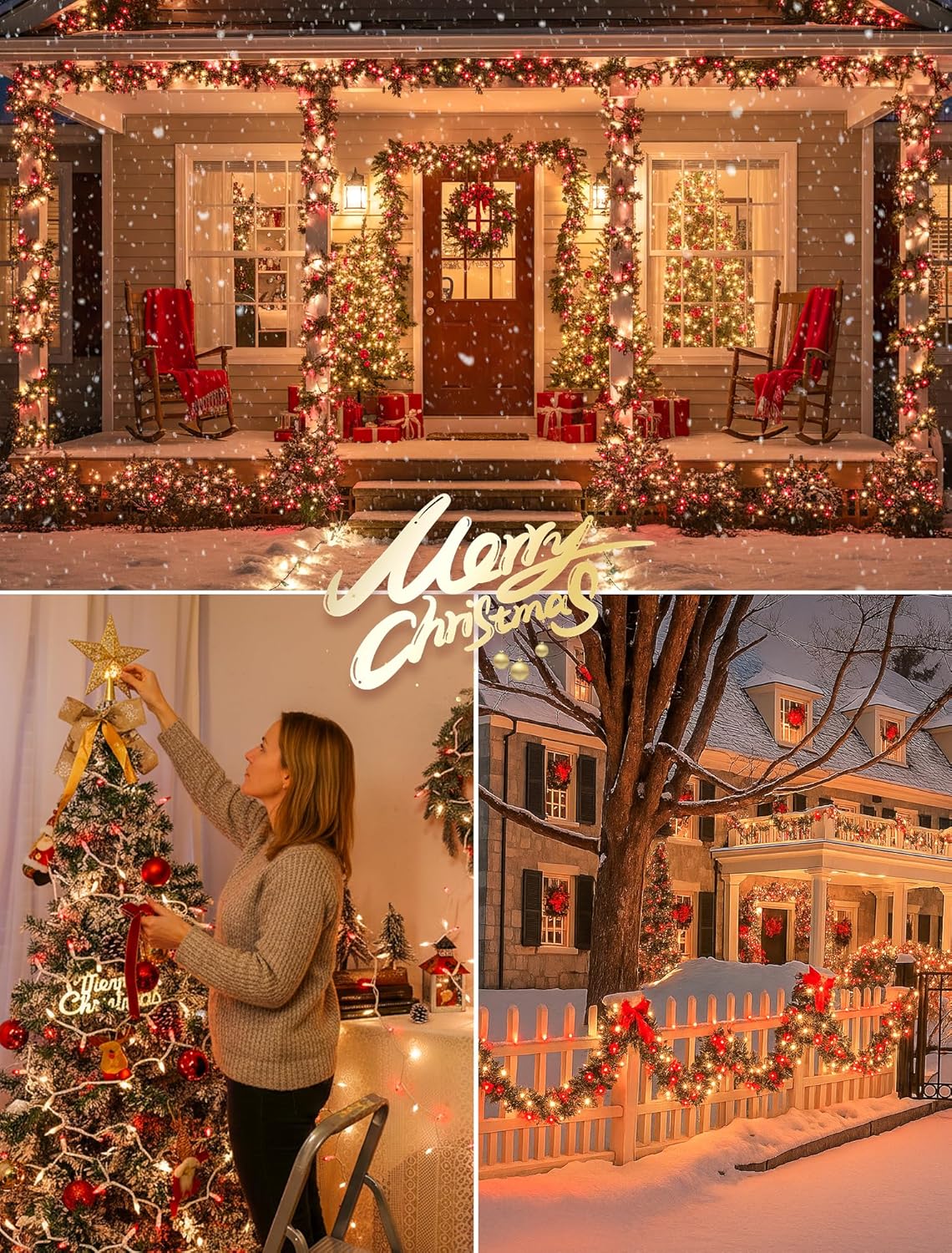 Hopolon Red and Clear Christmas Lights, 2 Pack 13 FT 50 Count Mini String Light Set, White Wire Incandescent Fairy Lights Plug in Connectable for Indoor Outdoor Wedding Birthday Valentine’s Day Decor