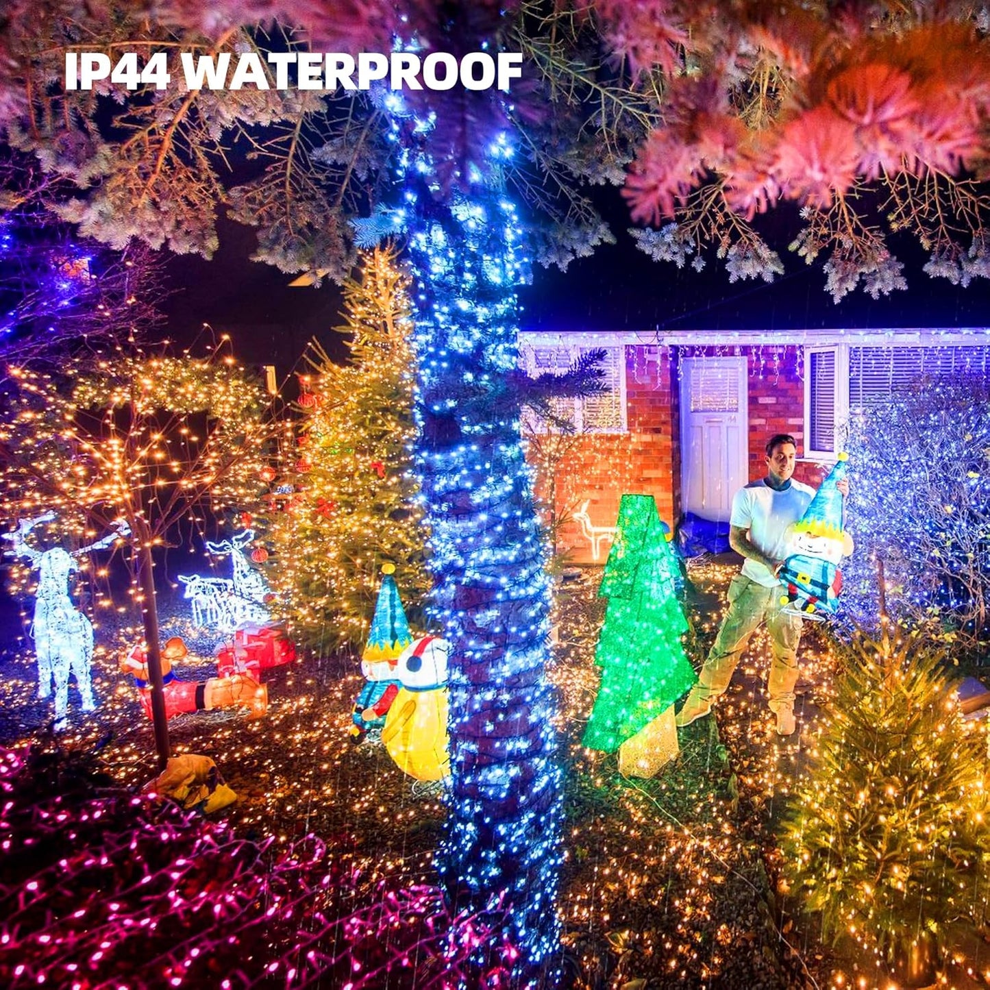 Uptotop Christmas Mini String Lights, 20 FT 100 Count Connectable Waterproof Plug in Christmas Decorations for Indoor Outdoor Garden Yard Patio Party Decor (Blue)