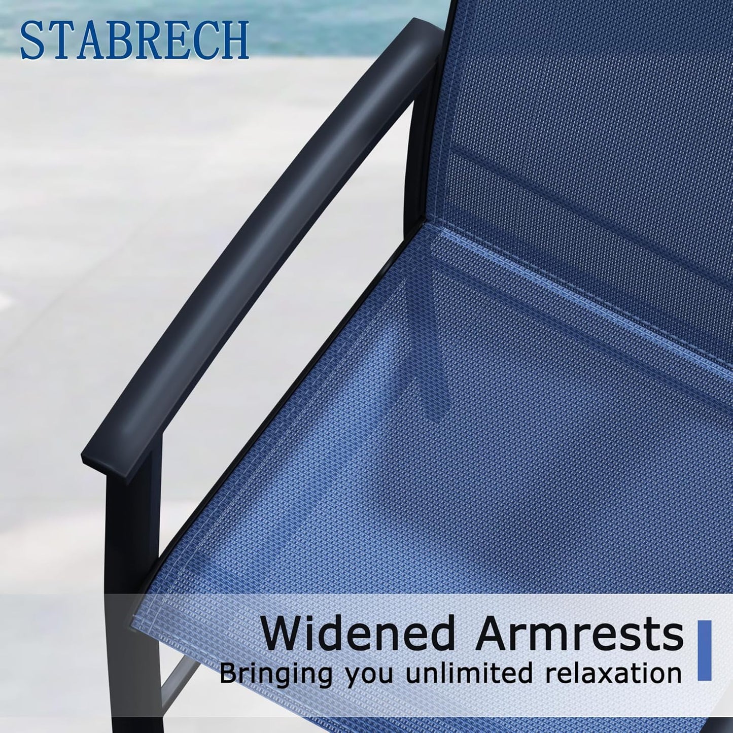 9 Piece Outdoor Dining Set, Patio Table and Chairs Set of 8, 60" Black Round Patio Table with 8 Blue Outdoor Patio Chairs for Lawn, Garden, Porch