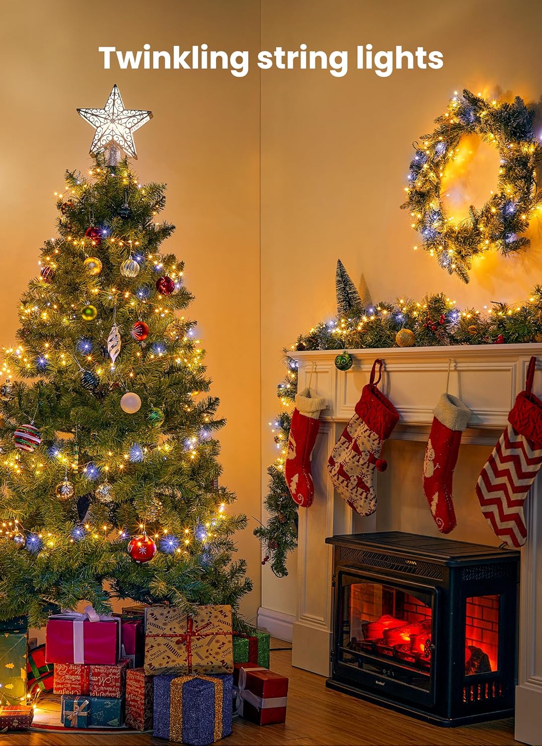 Indoor String Lights 6 Pack 10 FT 120 LEDs Fairy Lights Battery Operated with Timer for Christmas Decorations DIY Crafts Wedding Table Centerpieces Party Bedroom